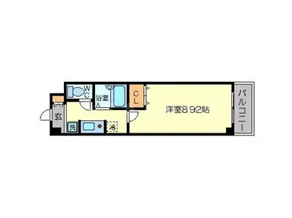 アルビオン新北野(1K/3階)の間取り写真