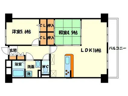 ベルメゾン山田(2LDK/2階)の間取り写真