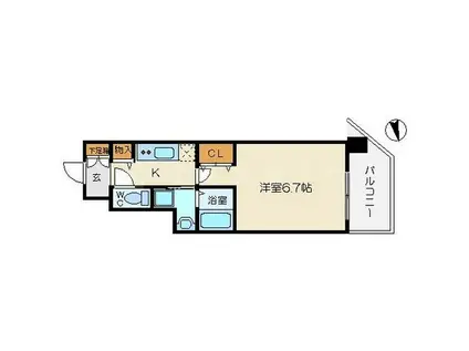 MOSAIQUE(1K/10階)の間取り写真