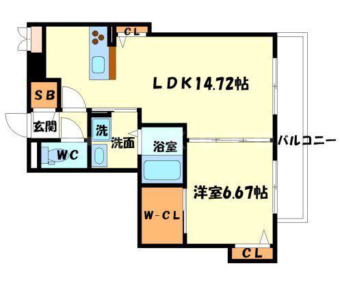 シャーメゾン凛(1LDK/1階)の間取り写真