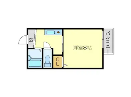 ワールドハイツ(1K/2階)の間取り写真