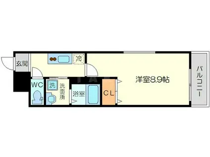 フジパレス北公園2番館(1K/1階)の間取り写真