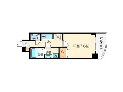 S-RESIDENCE HOMMACHIMARKS(1K/15階)の間取り写真