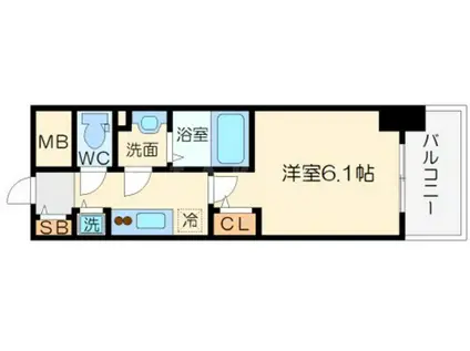 メインステージ大阪ノースマーク(1K/2階)の間取り写真