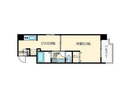 GALLERY谷町(1DK/4階)の間取り写真