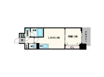 レオンコンフォート本町東3(1LDK/7階)の間取り写真