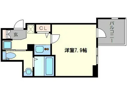 エグゼ難波南Ⅵ(1K/7階)の間取り写真