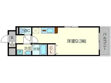 エクセレント上新20(ワンルーム/3階)の間取り写真