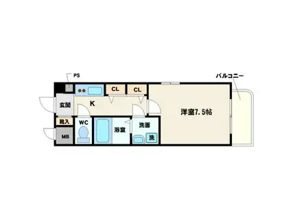 エイペックス内本町(1K/8階)の間取り写真