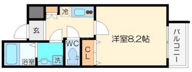 アヴァンス淡路(1K/4階)の間取り写真