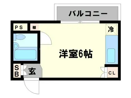 エクトⅠ(ワンルーム/6階)の間取り写真
