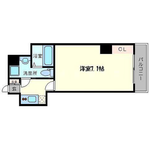 レジュールアッシュ谷町(1K/11階)の間取り写真
