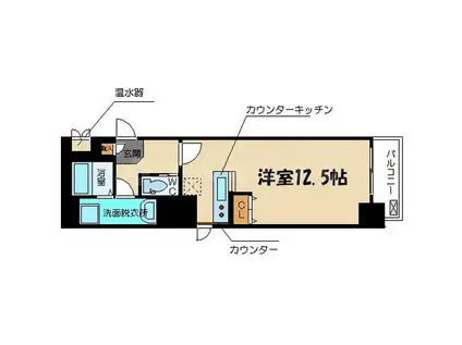 アスヴェル大阪城ウエスト2(ワンルーム/10階)の間取り写真