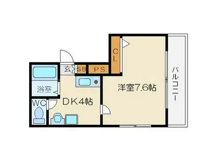 釣鐘町エクセルハイツ(1K/4階)の間取り写真