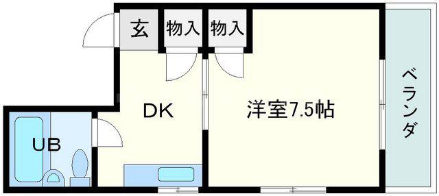 東三国BASE(1K/2階)の間取り写真
