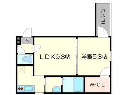 フジパレス東三国Ⅲ番館(1LDK/2階)の間取り写真