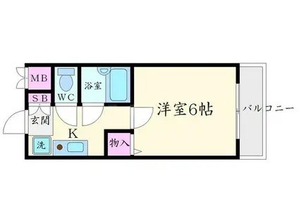 カルムメゾン(1K/1階)の間取り写真