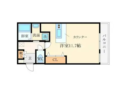 大阪謄写館ビル(ワンルーム/4階)の間取り写真