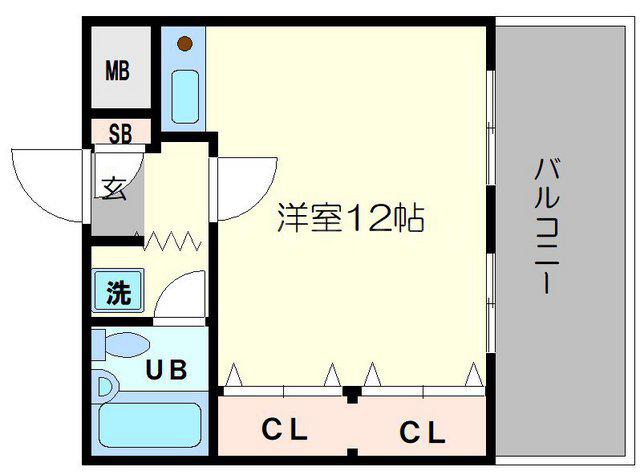 クレイドル東三国(ワンルーム/5階)の間取り写真