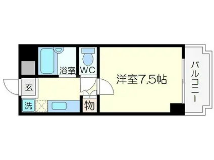 ジャルダン新大阪(1K/3階)の間取り写真