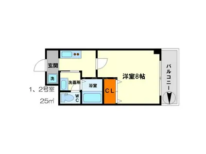 ルミエール新大阪(1K/10階)の間取り写真