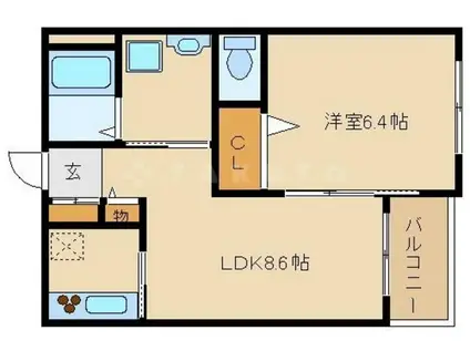 サンマルキ(1LDK/2階)の間取り写真