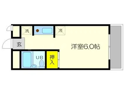 カレッジハウスイースト(ワンルーム/2階)の間取り写真