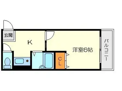 フレックス新大阪2(1K/4階)の間取り写真