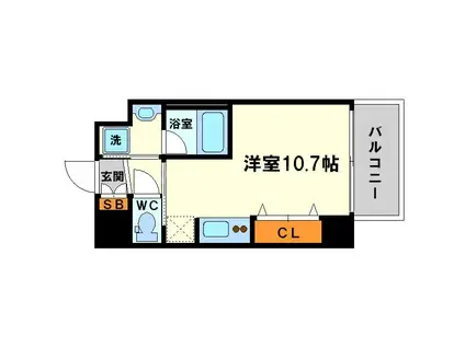 DOLCE VITA 新大阪(ワンルーム/4階)の間取り写真