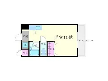 第3ハイツスリーアロー(ワンルーム/1階)の間取り写真