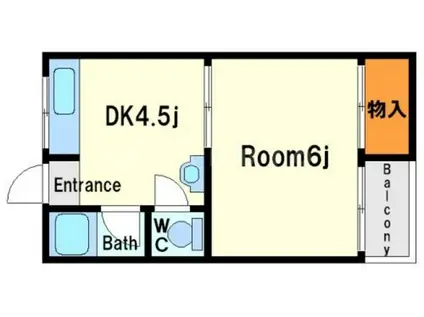 ラパンジール東三国(1DK/5階)の間取り写真