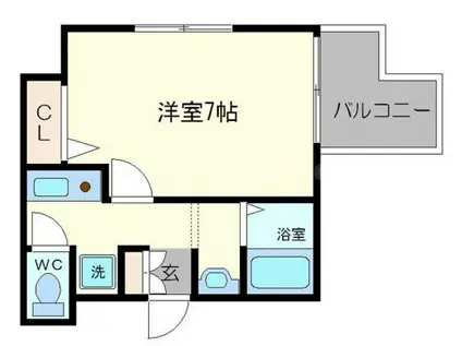 プロシード大阪梅田ポーション(1K/13階)の間取り写真