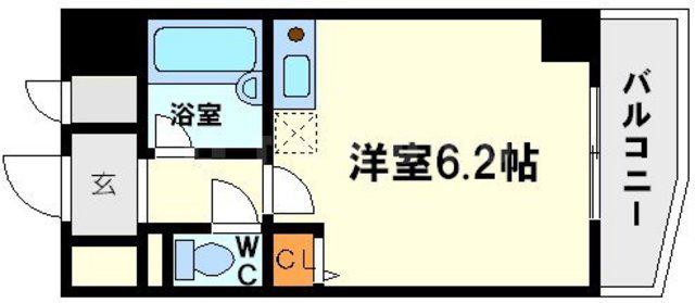 フレア新大阪(ワンルーム/4階)の間取り写真