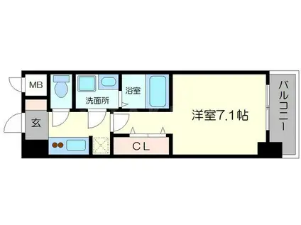 S-RESIDENCE三国ウエスト(1K/11階)の間取り写真