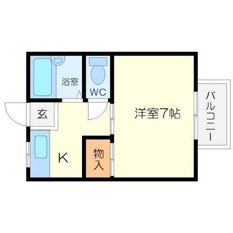 MINIFY・K(1K/1階)の間取り写真