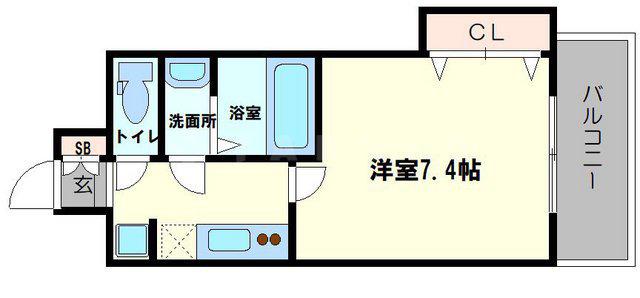 LUXE新大阪イースト1(1K/5階)の間取り写真
