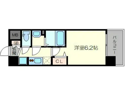 プレサンスOSAKA三国ネオス(1K/7階)の間取り写真