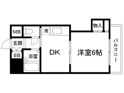 ローズコーポ新大阪7(1DK/5階)の間取り写真