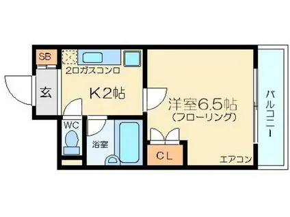 ローズコーポ新大阪9(1K/9階)の間取り写真