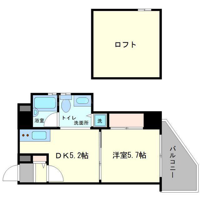 TS SQUARE天神橋(1DK/5階)の間取り写真