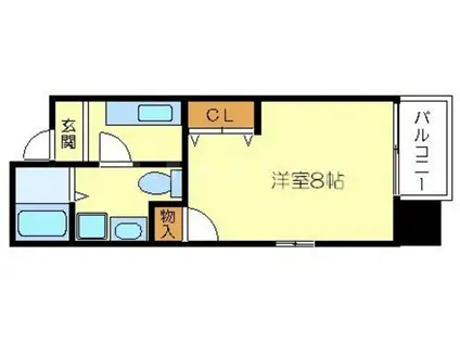 ドゥエリング天満(1K/2階)の間取り写真