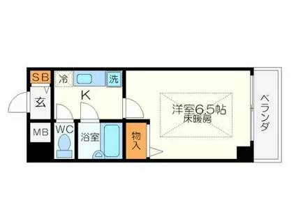 ローズコーポ新大阪9(1K/9階)の間取り写真