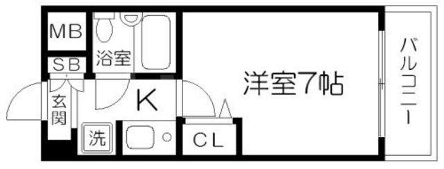 エスリード北大阪(1K/5階)の間取り写真