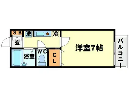 HYDE PARK I(1K/2階)の間取り写真