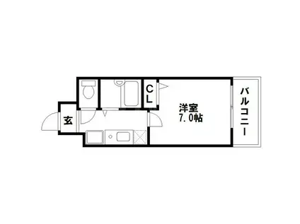 HOPECITY天神橋(1K/7階)の間取り写真