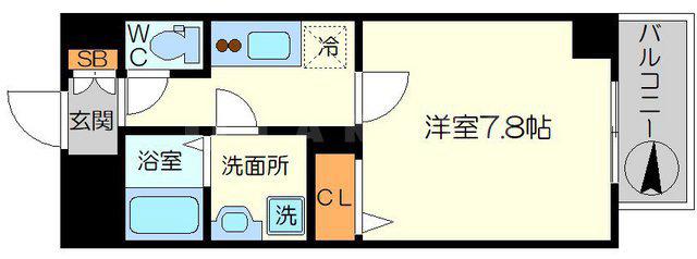 THE RESIDENCE S(1K/8階)の間取り写真