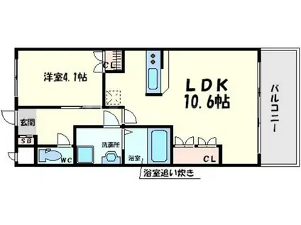 ラヴニール(1LDK/2階)の間取り写真