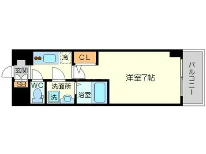 エスリード大阪クレストコート(1K/7階)の間取り写真