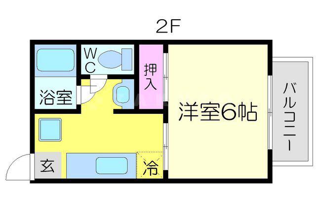 ハイツフローラム(1K/2階)の間取り写真