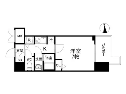 S-RESIDENCE天満GRACISエスレジデンス天満グ(1K/2階)の間取り写真